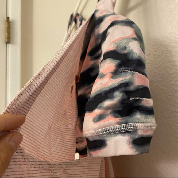 Lululemon blush Rest Less Tank Heathered Barely Pink Wamo Camo size 4 - Picture 7 of 13